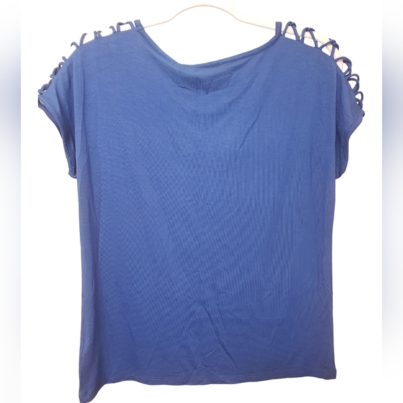 NWT Women's Tahari Size Small Blouse Navy Blue Casual Top - Picture 2 of 3